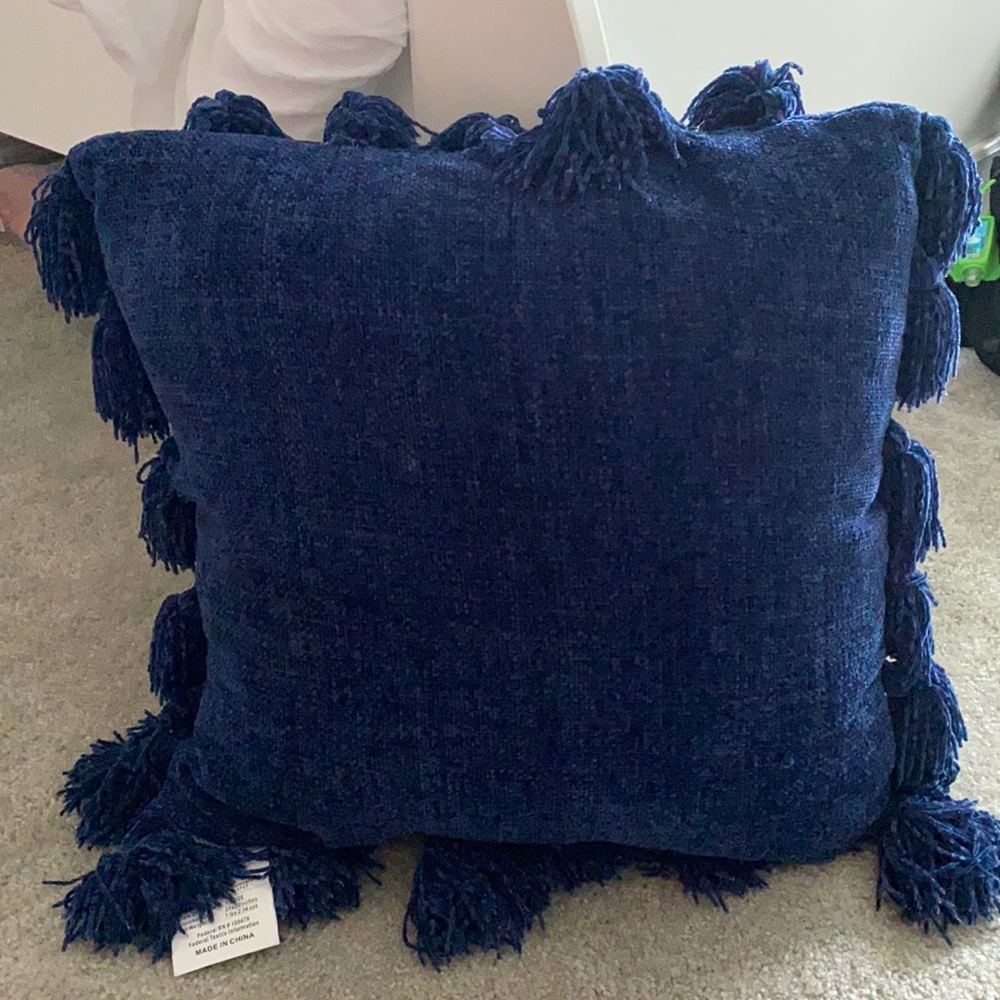 DORMIFY BLUE TASSLE PILLOW